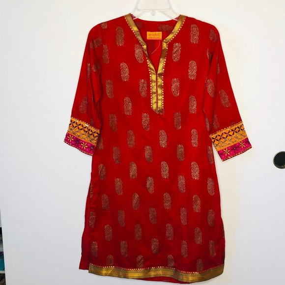 Stunning Hand Crafted Indian Tunic / Dress- NWOT - Picture 1 of 7